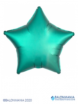 Zeleni balon folijski SATIN LUXE zvijezda