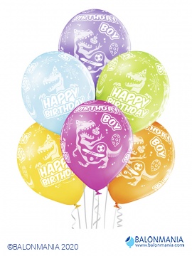 Balon lateks "Dinosauri rođendanski"  6 kom