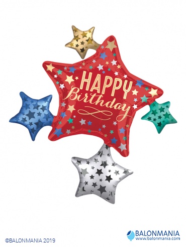 Zvijezde Happy Birthday balon folijski