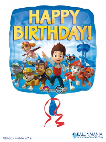 Patrolne šape Happy Birthday balon folijski