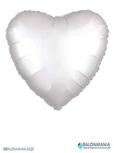 SATIN LUXE srce bijelo balon folijski