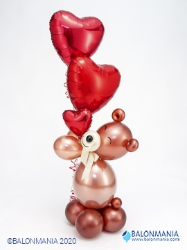 Balonska JUMBO dekoracija "Zaljubljen Medo" 