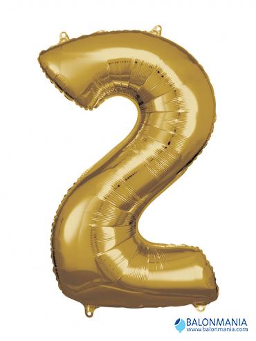Balon 2 zlat številka
