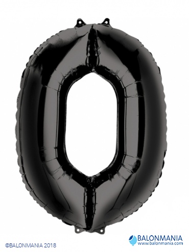 Balon 0 črni številka