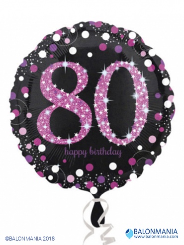 Balon 80 rojstni dan roza