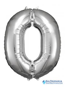 Balon 0 srebrni številka