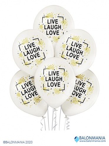 Baloni Live Laugh Love, lateks (6 kom)