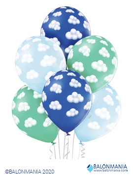 Balon Oblački modri, lateks (6 kom)