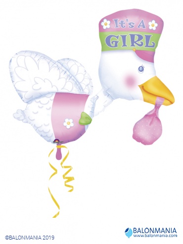 Balon za rojstvo štorklja - Its a girl
