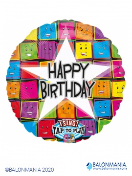 Pojoči balon Happy birthday Faces 