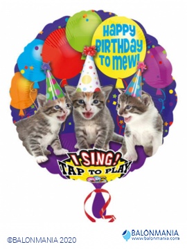 Pojoči balon MEW Happy Birthday 
