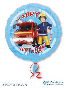 Fireman Sam Happy Birthday balon