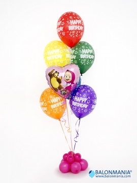 Šopek iz balonov - Happy Birthday Maša in Medved