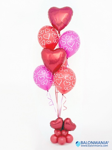 Šopek iz balonov "Srca"