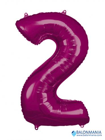 Balon 2 roza številka