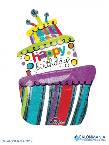 Balon Happy birthday torta
