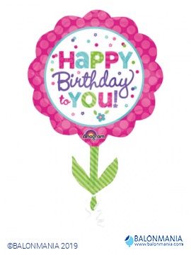 Roža happy birthday balon