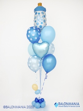 Baloni za rojstvo Šopek JUMBO  "Deček je"