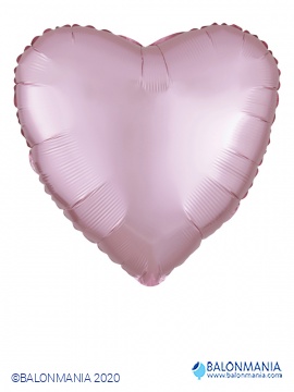 Balon iz folije - svetlo roza Satin srce