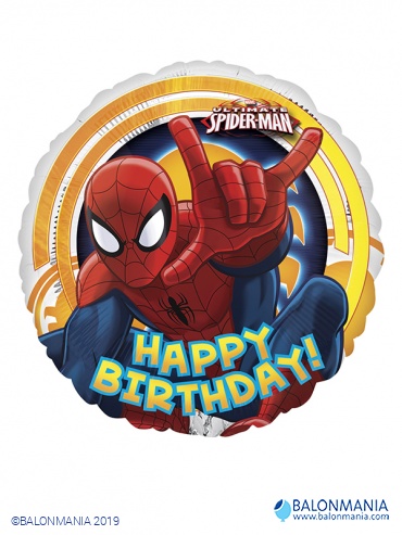 Balon Spiderman happy birthday