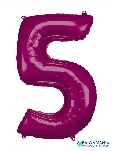 Balon 5 roza številka