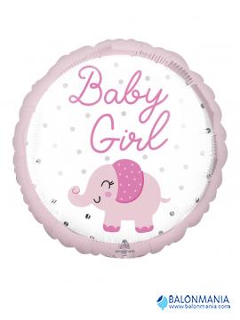 Balon rojstvo deklica, slonček krog