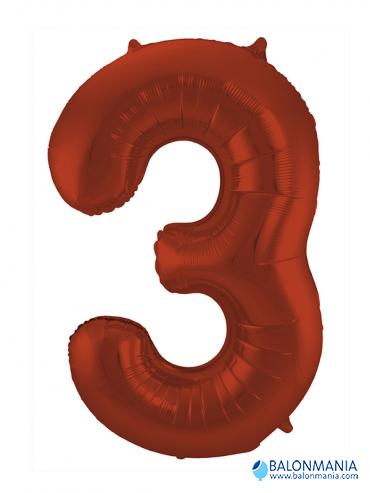 Balon 3 rdeč številka