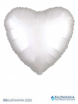 Balon iz folije - belo Satin srce