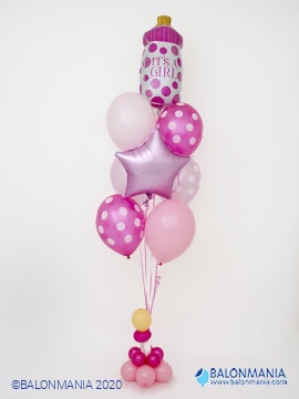 Baloni za rojstvo šopek JUMBO "Deklica je"