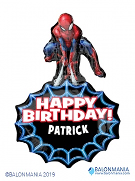 Spiderman happy birthday balon + ime