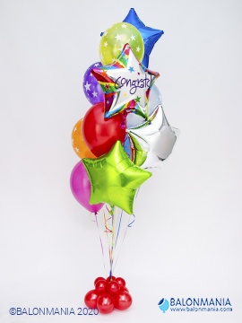Šopek JUMBO iz balonov "Pisane čestitke"