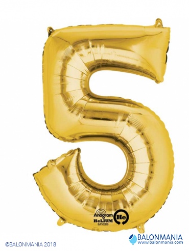 Balon 5 zlat številka