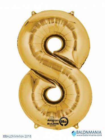 Balon 8 zlat številka