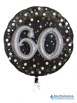 Balon 60 rojstni dan srebrni bleščeč
