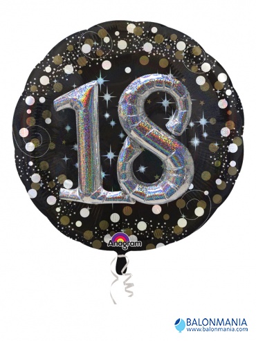 Balon 18 rojstni dan srebrni bleščeč