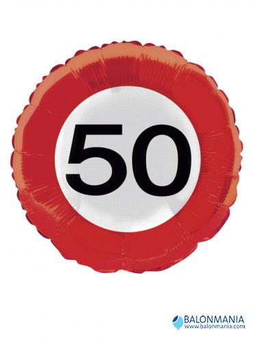 Balon 50 prometni znak 