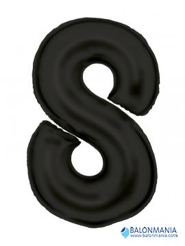 Balon 8 številka črn velik - svilen sijaj