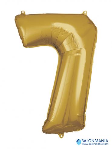 Balon 7 zlat številka