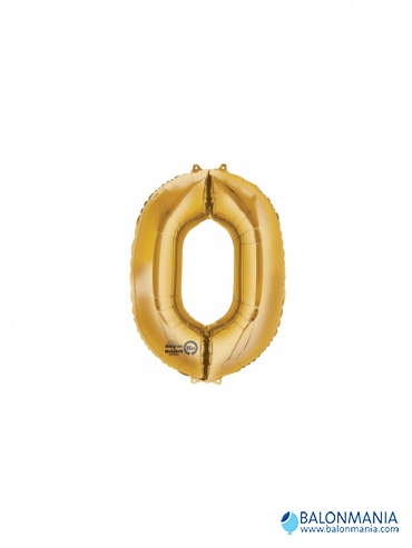Balon 0 zlat številka mini