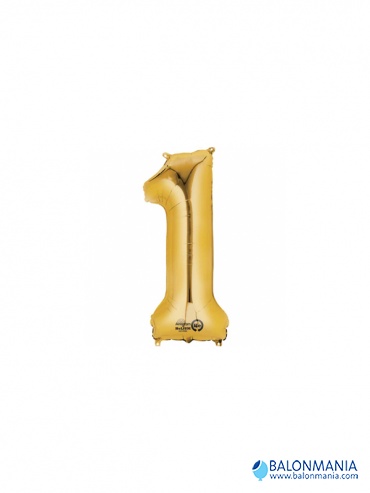 Balon 1 zlat številka mini