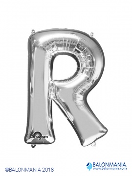 Balon R srebrni črka